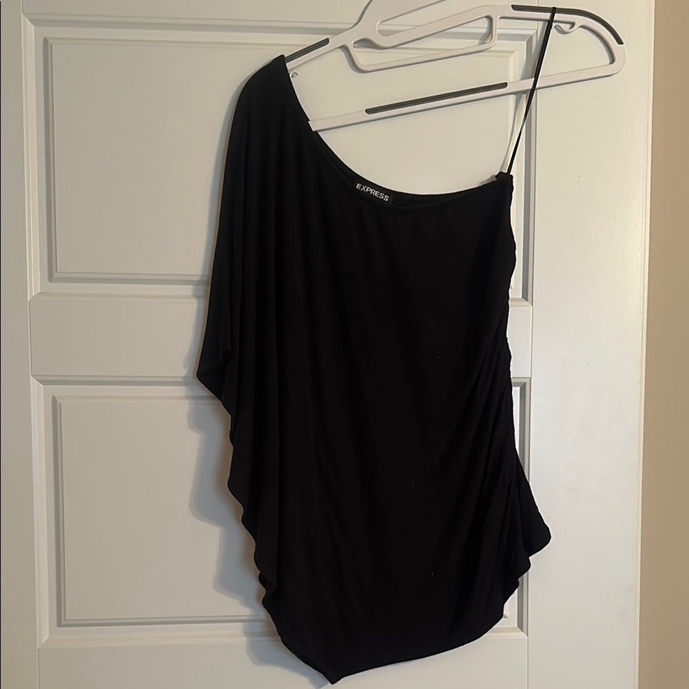 Express Black Asymmetrical Sleeveless Blouse